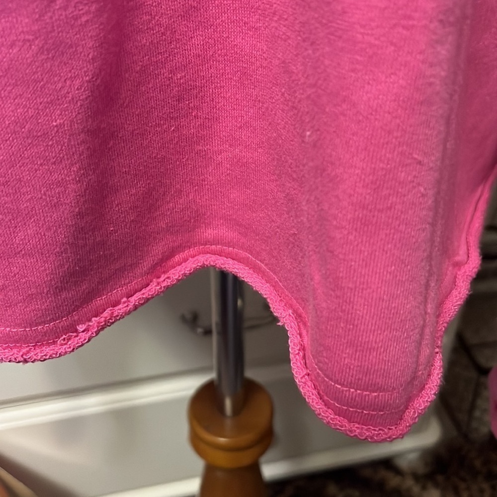 Rae Dunn bright pink crew neck sweatshirt with cutout detailing on sleeves, new - Picture 8 of 11